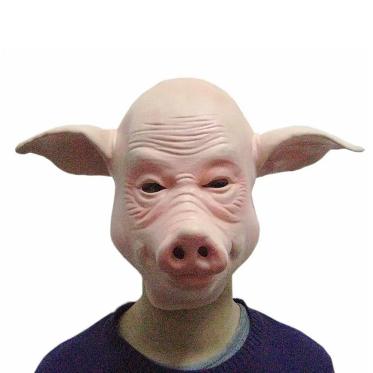 

Halloween Pig Head Mask Rubber Latex Animal Costume Full Head Cosplay Mask Practical Jokes Halloween Props Costume Prank Joke