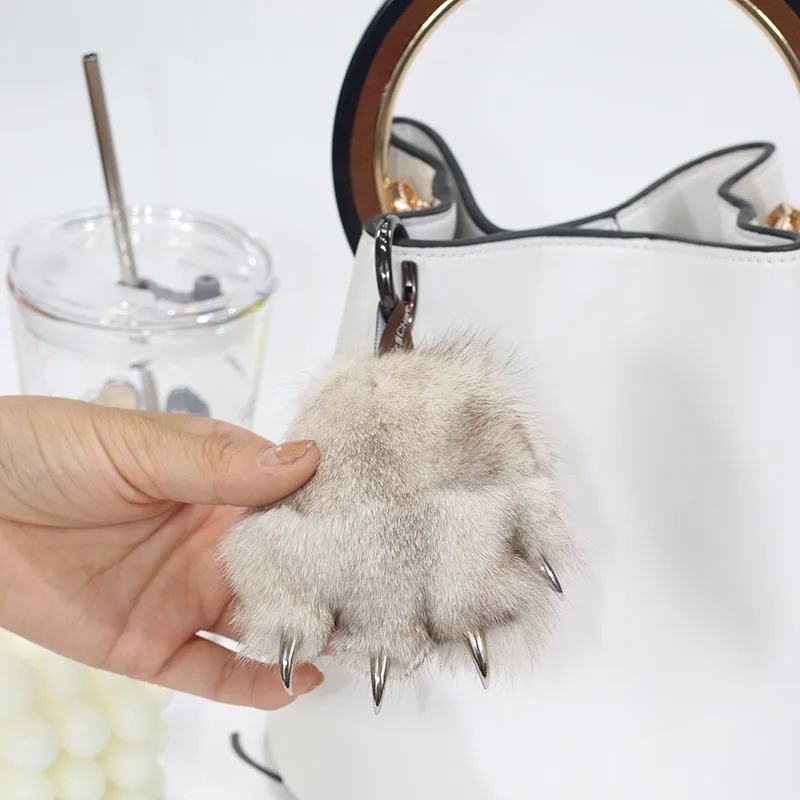 Новинка брелок из натурального меха лапа Подвеска лисьего для женщин Подарочный