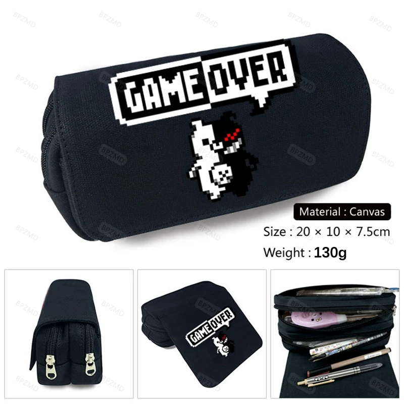 

Мультяшный чехол-карандаш с рисунком «данганронпа» для студентов, популярный дизайн аниме, Детские канцелярские принадлежности, карманы д...