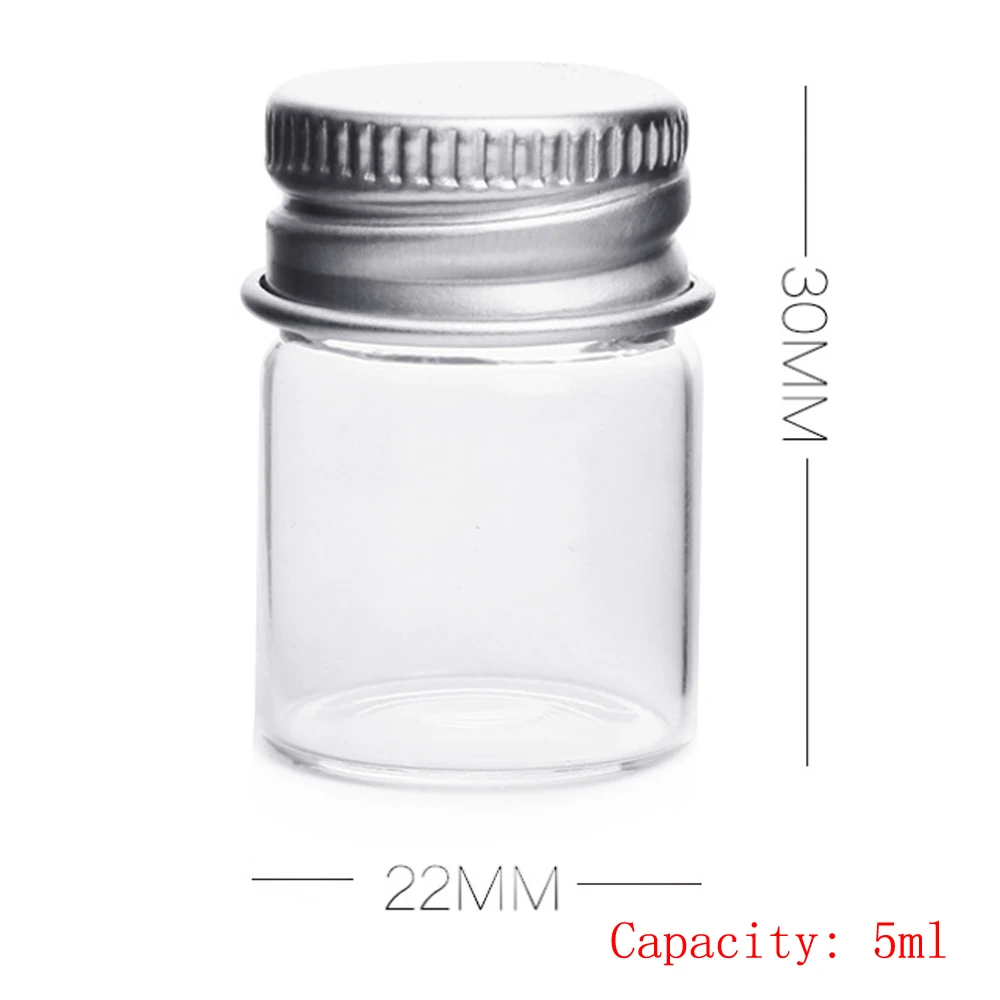 100 шт. кухонные банки стеклянные бутылки объемом 5 мл с алюминиевой крышкой | Дом и
