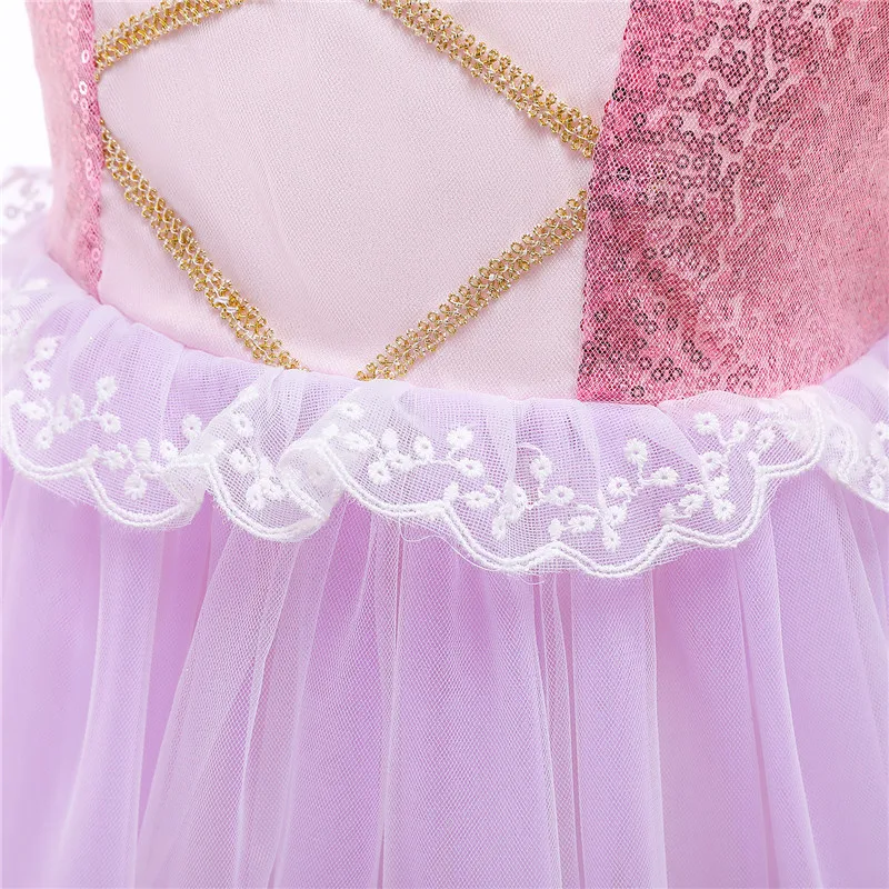 

Girls Halloween Cosplay Princess Costume For Children Carnival Party Rapunzel Birthday Clothes Kids Tangled Fancy Dress Up