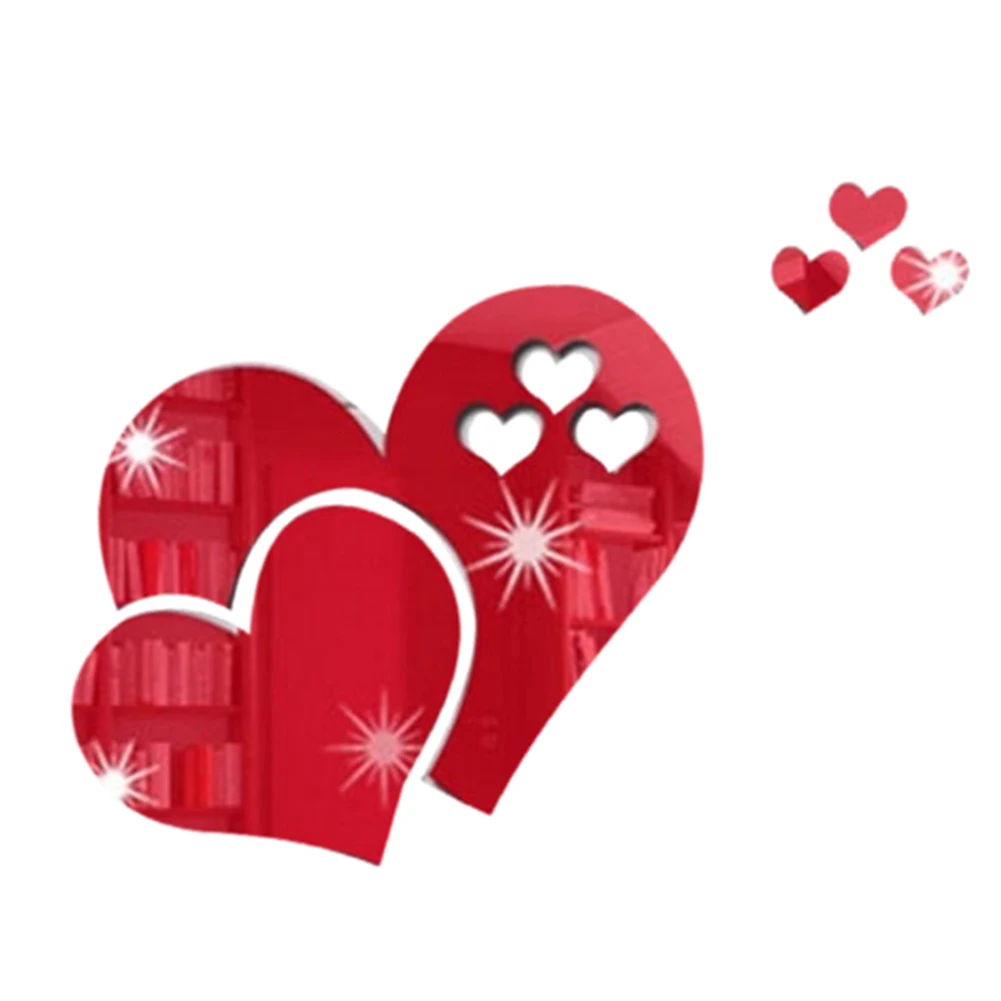 Стикер на стену с изображением сердца в форме зеркальный настенный стикер