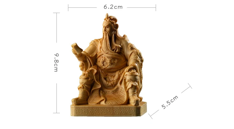 

9cm Night Reading Guan Gong Wood Carving Crafts Buddha Statue Chinese Sculpture Wealth God Feng Shui Home Decor
