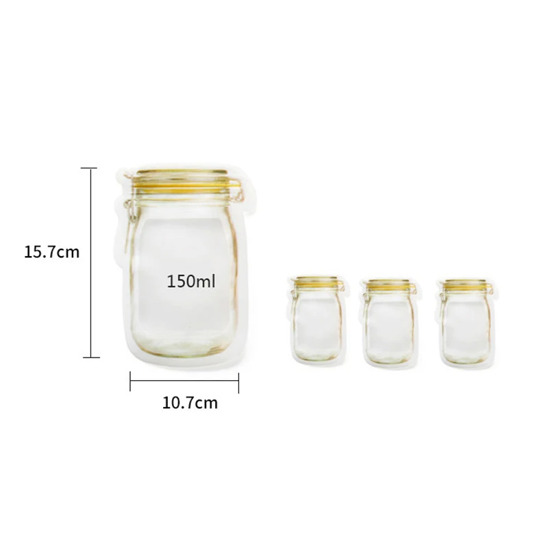 

3 Cans Bottle Appearance Packaging Bags Moisture-proof Freshness Sealed Bags Reusable Home Freezer Food Kitchen Storage Bags