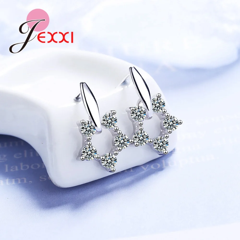 Женские серьги гвоздики из серебра 925 пробы с фианитом|Серьги-гвоздики| |