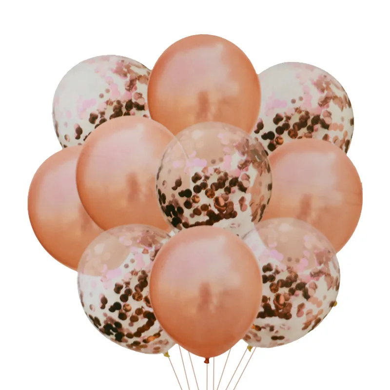 Латексные воздушные шары 10 шт./лот 12 дюймов цвета металлик с конфетти украшения