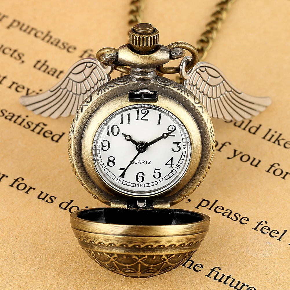 Exquisite Two Quartz Pocket Watch Chain Watches and Necklace 3pcs/Set with Gift Box High Grade Gifts Sets for Friend