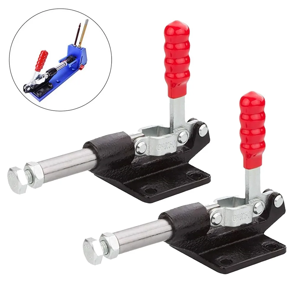 

2pcs Toggle Clamps 90 Degree Capacity 227Kg 500Lbs 32mm Plunger Stroke Push Pull