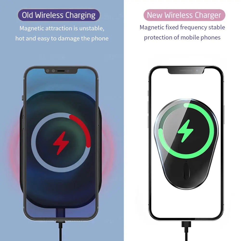 

Universal Car Wireless Fast Charger 15W Fast Charging Car Mount Holder 360 Degree Rotation Phone Charging GPS Stand For Phone