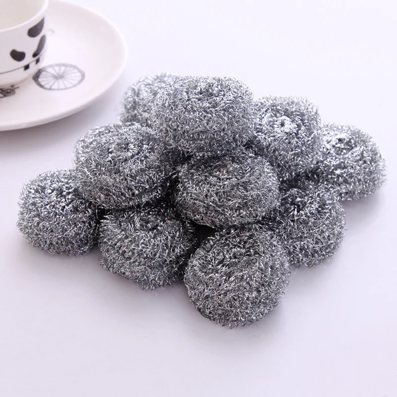 

20Pcs Stainless Steel Wire Cleaning Balls Pot Scrubber Cleaner Brush Pan Pot Bowl Tableware Scourer Kitchen Cleaning Ball Tools