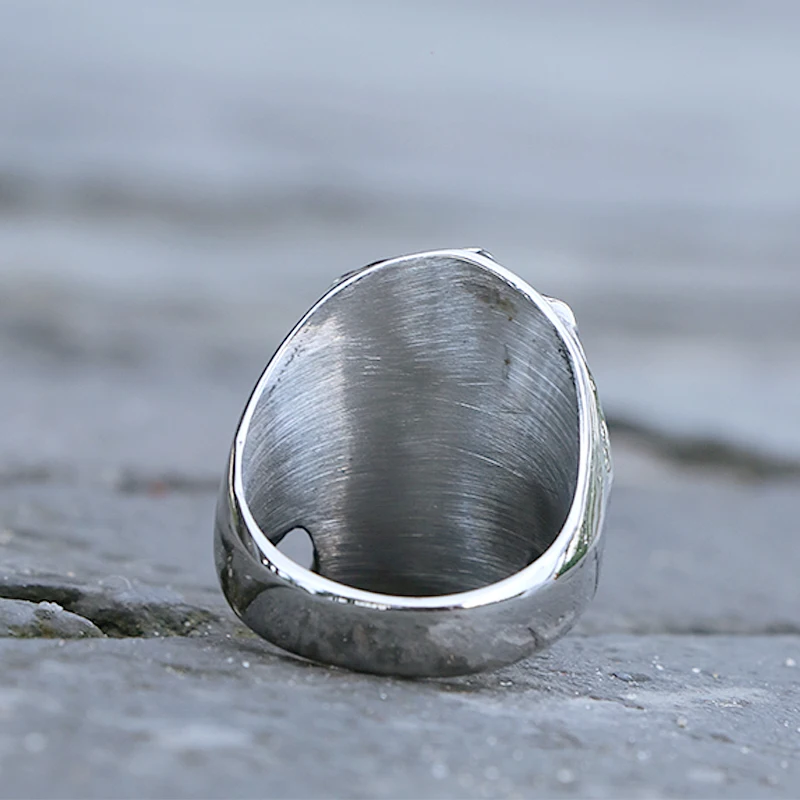 Готический мужской браслет из нержавеющей стали череп кольцо для панков в стиле