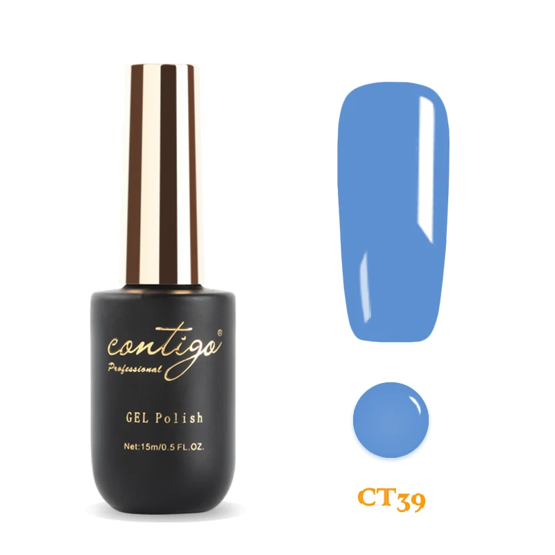 Contigo Bluesky серия УФ комплект гель-лака Полупостоянный лак Гибридный гвоздь лак маникюр дизайн резиновая основа Топ гель лак для ногтей - Цвет: 15ml CT-39