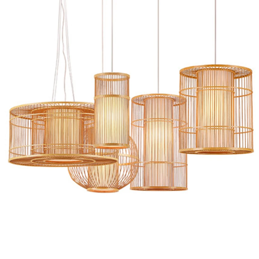 

Chinese Bamboo LED Chandeliers Living Room Hotel Lobby Restaurant Pendant Lamp Lighting Bedroom Dinning Room Lights Home Decor