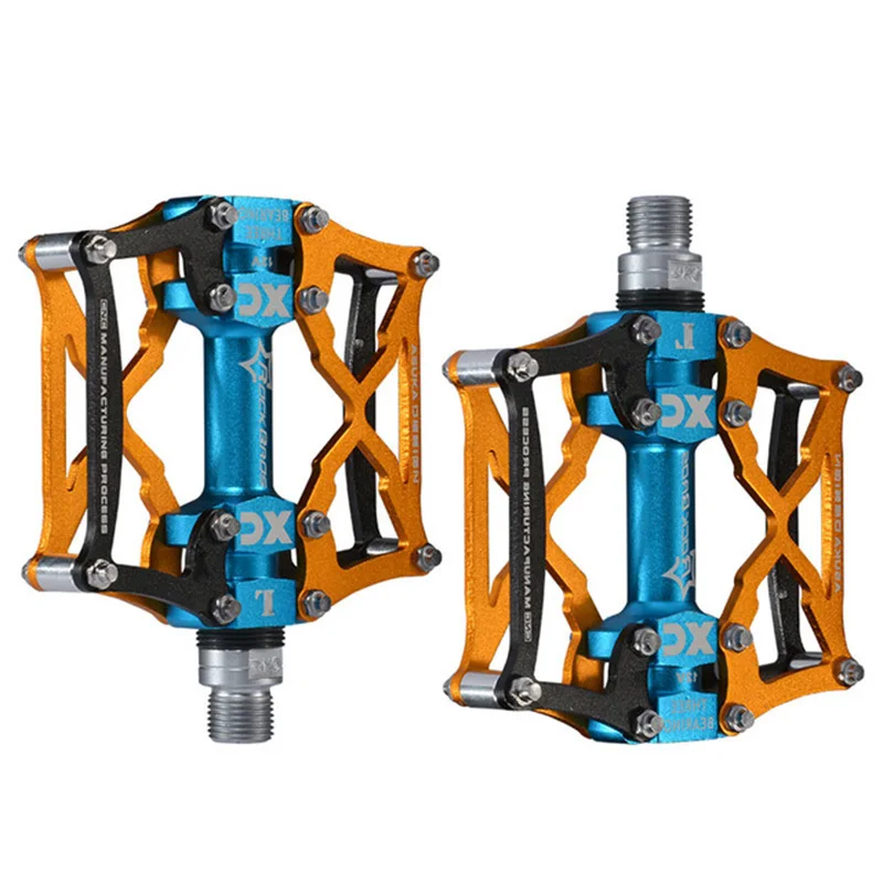 Orange D ROCKBROS, педаль для горного велосипеда, MTB, дорожный велосипед, ультралегкие педали, ось из алюминиевого сплава, 9/16 дюймов, велосипедная seальд, подшипник, педаль BMX - Цвет: Orange D