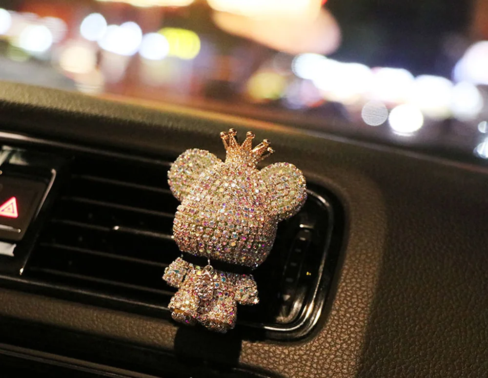 Автомобильный Стайлинг воздушный зажим для Освежителя украшения Bling glomy Bear ручной работы воздушный выход декорация для вентилятора горный хрусталь автомобильные аксессуары