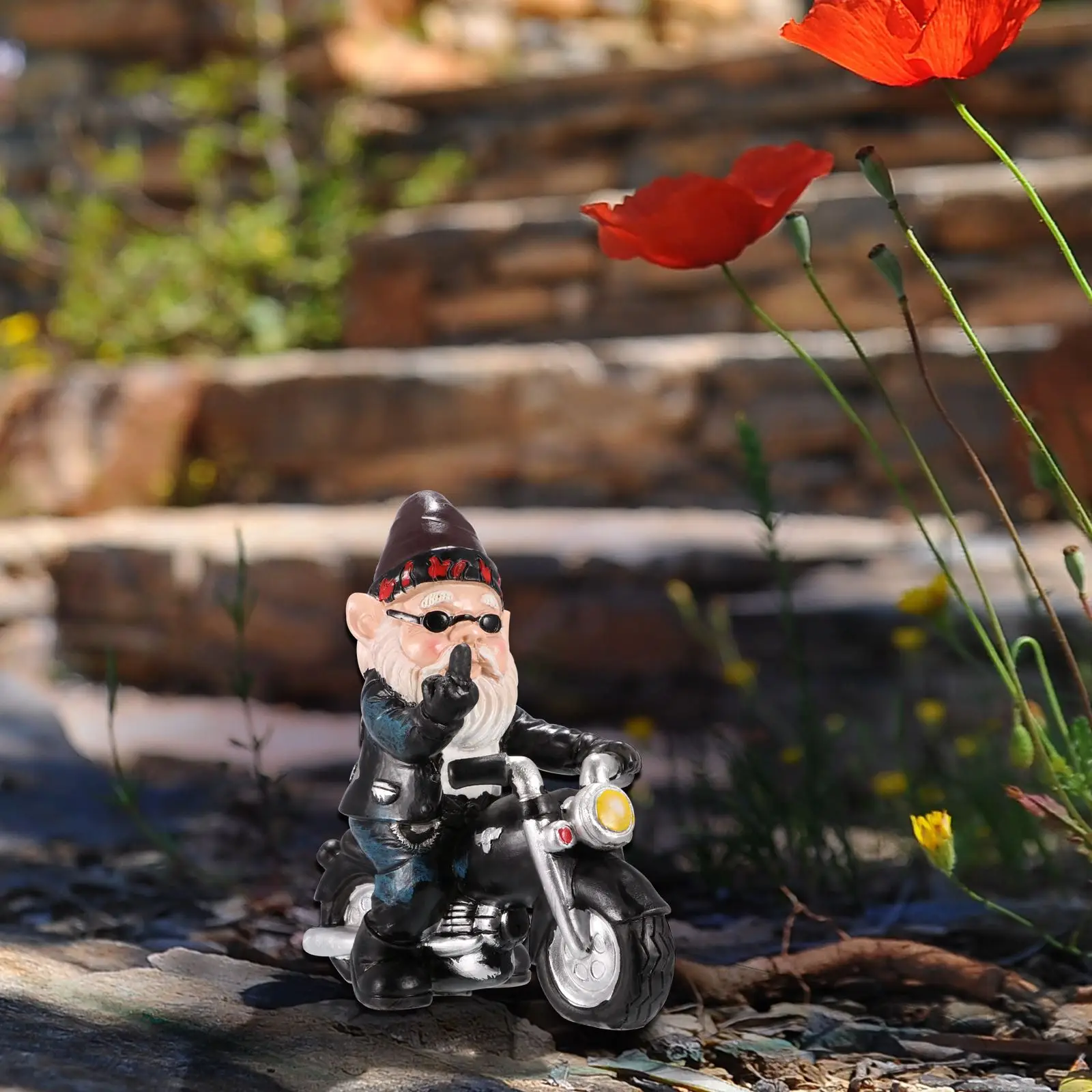 

Карликовые декоративные гном смола статуя Водонепроницаемый сад декорации Декоративная скульптура гномик ездить на мотоцикле для сада Па...