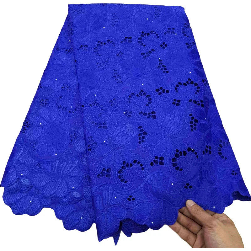 2022 новейшая африканская швейцарская кружевная ткань из 100% хлопка Кружевная