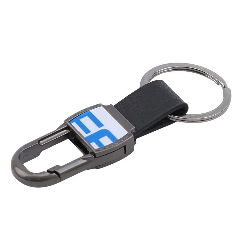 2019 мужской брелок металлический деловой стиль черный кожаный светодиодный