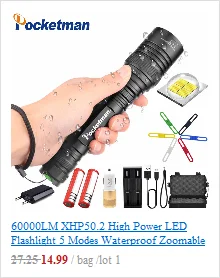 Водонепроницаемый 5200LM USB Перезаряжаемый светильник-вспышка XML-T6 светодиодный светильник-вспышка масштабируемый 3 режима фонарь для 18650 с usb-кабелем для кемпинга z40