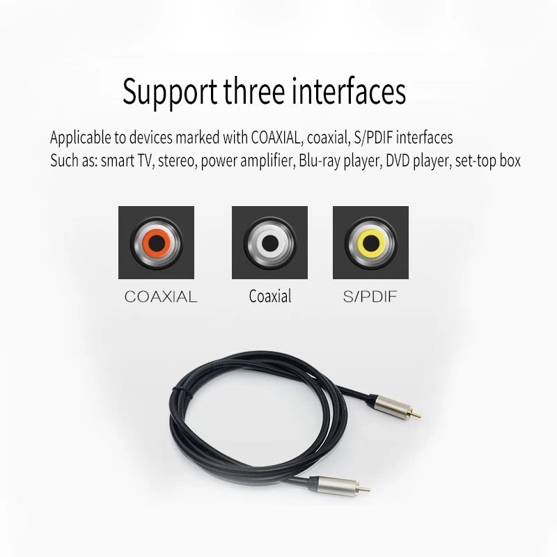 Coaxial audio Cable SPDIF out digital cable Male to RCA Video for PC TV Amplifier decoder |