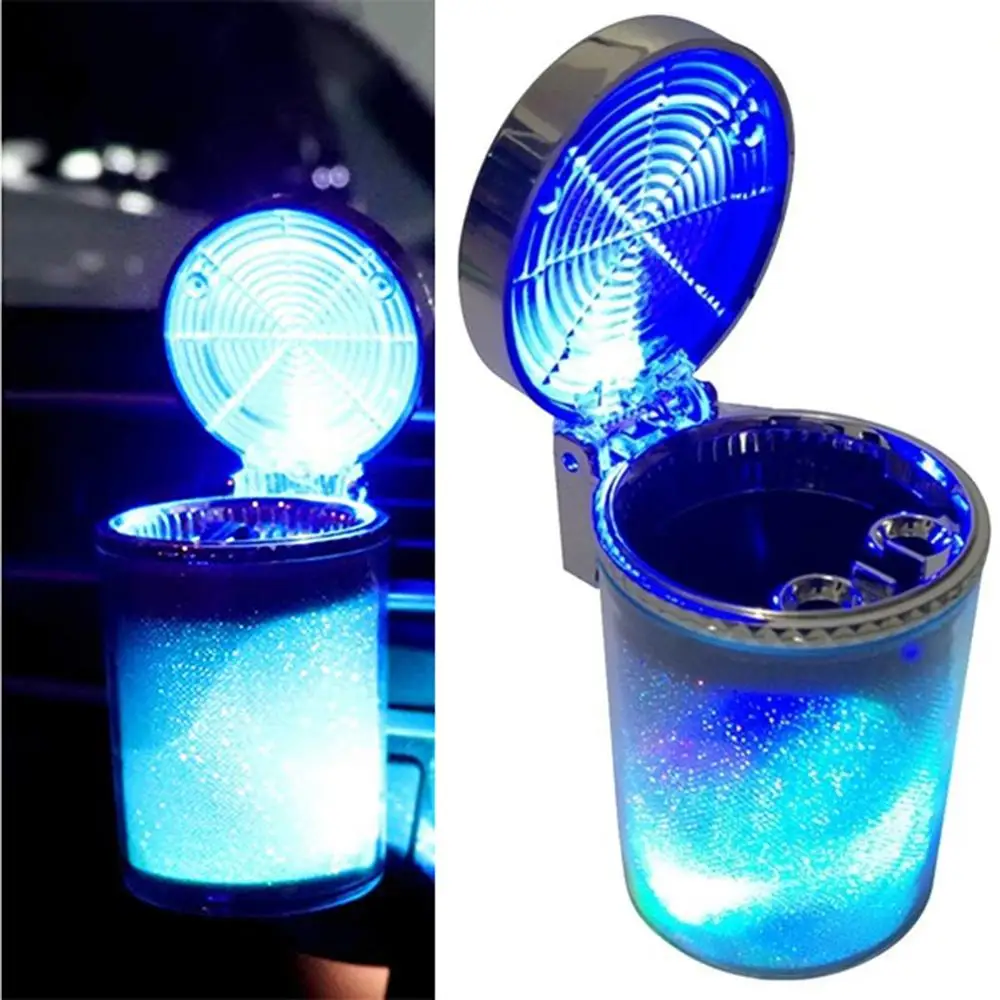

Car Ashtray LED Light Cigarette Cigar Ash Tray Container Smoke Ash Cylinder Smoke Cup Holder Storage Cup Auto Accessories