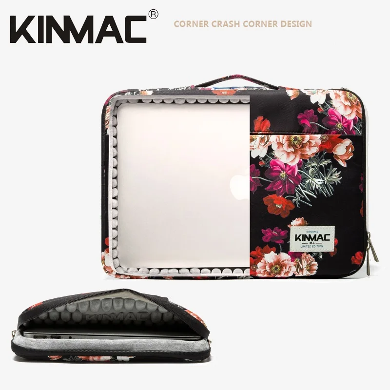 

Brand Kinmac Laptop Bag 12,13,14,15,15.6 Inch,Women Man Handbag Case For MacBook Air Pro M1 Notebook PC Peony Briefcase Dropship