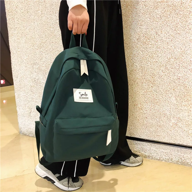 

Women Backpack High Quality Waterproof Nylon School Backpack Pretty Casual Girl Satchel Shoulder Bag Lady Pure Color back pack