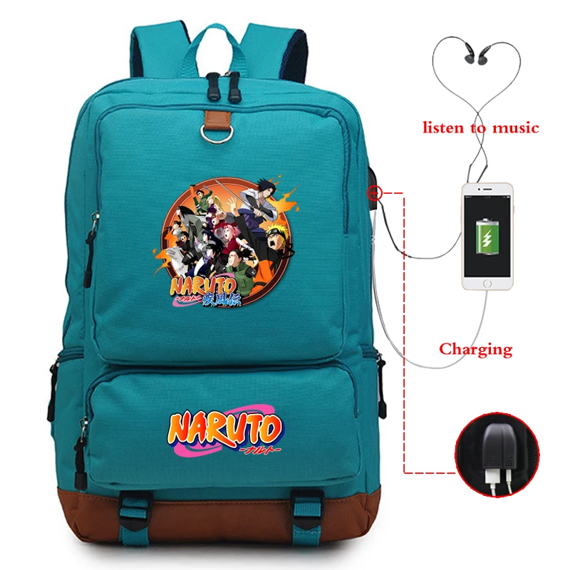 

Unisex Naruto Printing USB Charging Bookbag Funny Backpack Boys/Girls College Student Schoolbag Teenager's Daily Large Bag Pack