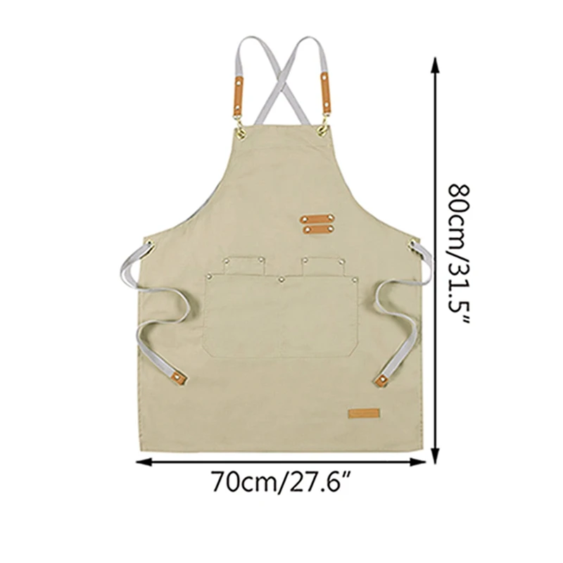 

Work Wear Apron for Chef Canvas Durable Beauty Apron Restaurant Chef Uniform Kitchen Apron Waiters Supplies Food Work Wear
