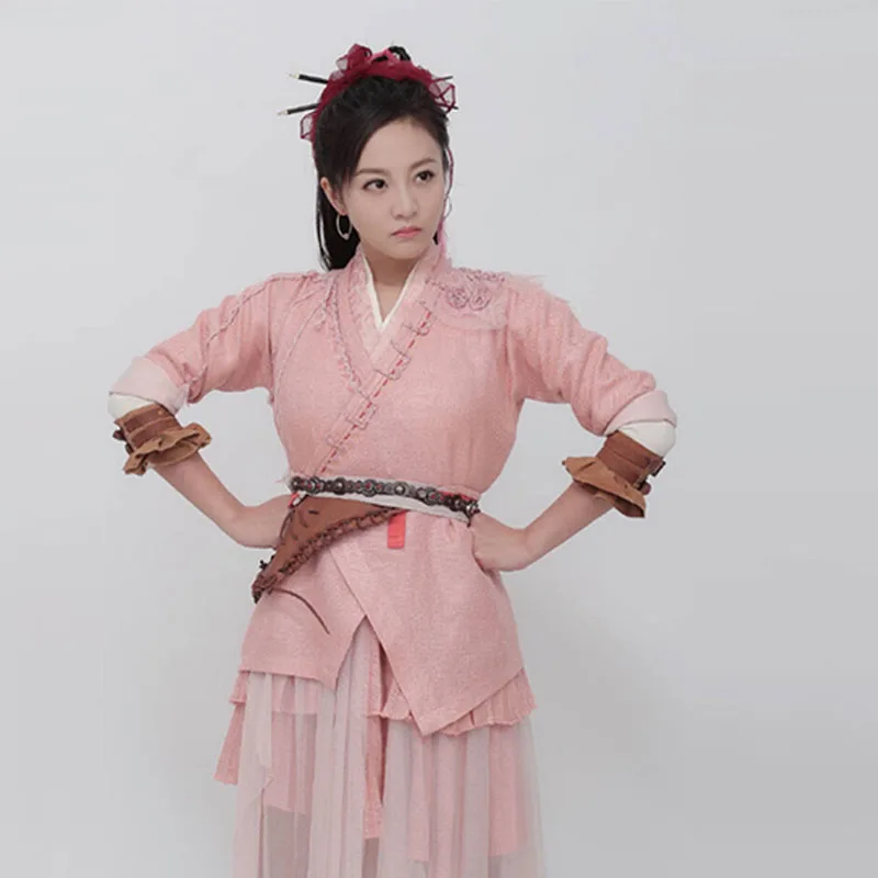 Мужской женский костюм для влюбленных комплект ханьфу ТВ-игр там была