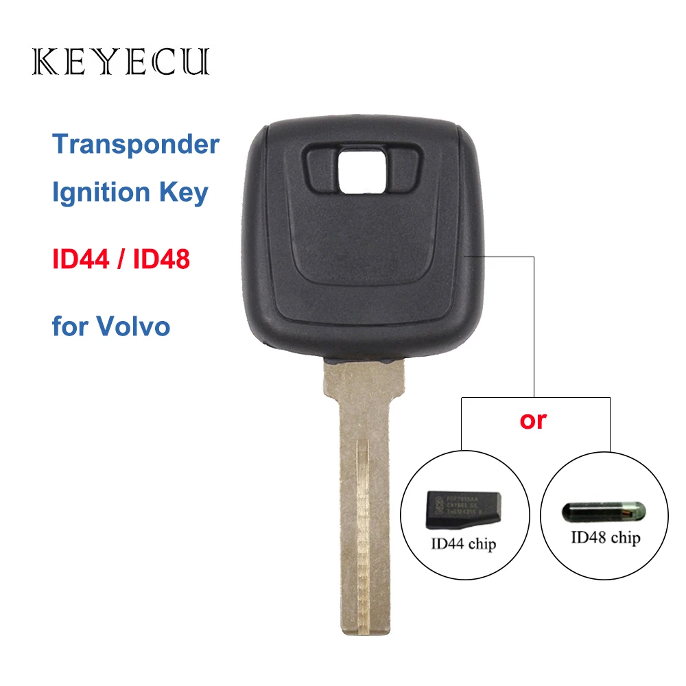

Keyecu Replacement Transponder Ignition Key - ID44/ ID48 Chip Optional - FOB for Volvo C70 S70 S90 V90/ S80 S60 V70 XC70 XC90
