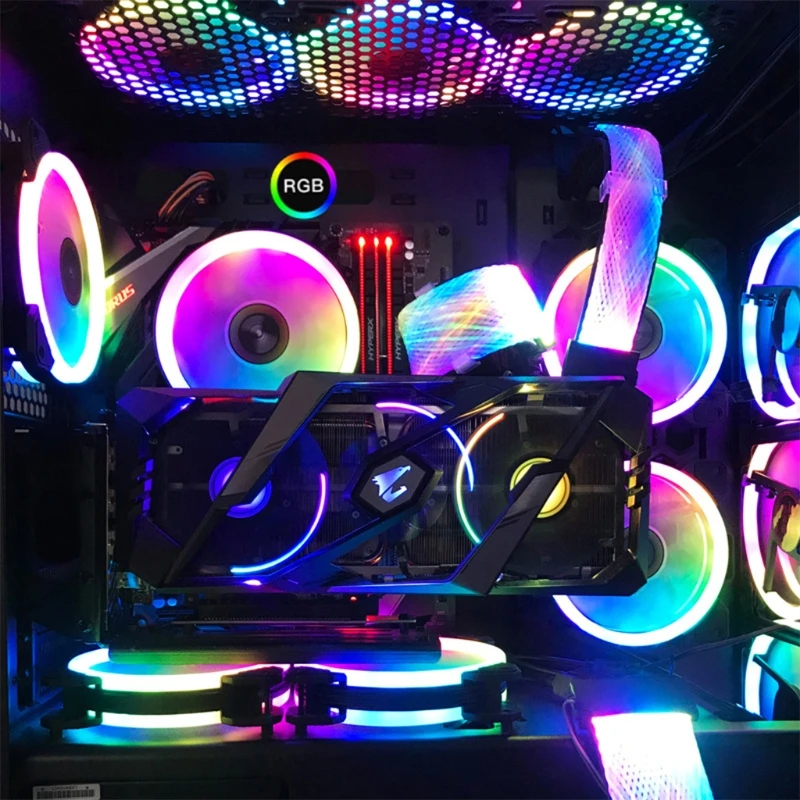 

24-контактный удлинитель с RGB-подсветкой, 5 В, 3 контакта