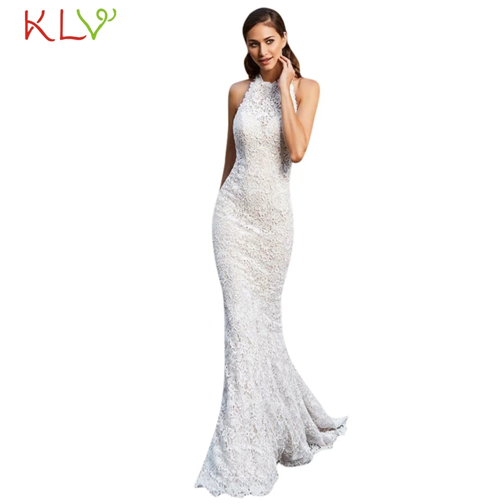 Кружевное платье женское сексуальное элегантное белое длинное в пол вечерние