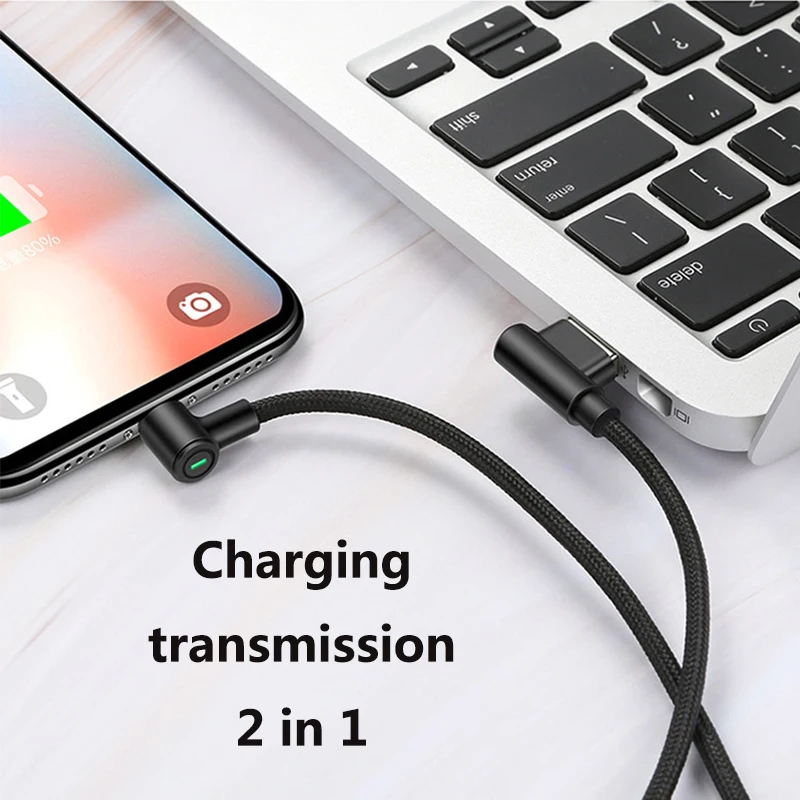 90 градусов кабель с разъемом Micro USB Type C для быстрой зарядки Samsung HuaWei Xiaomi данных USBC