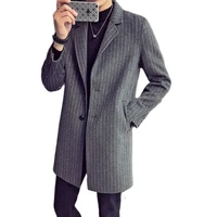 mens overcoat korean style striped woolen male trench coat men plus size windbreaker new autumn and winter 2020 mens