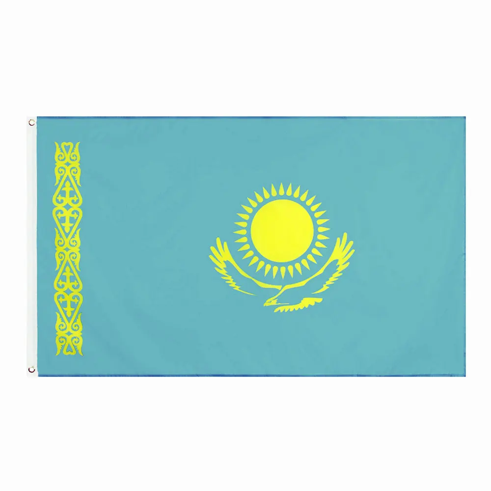 Бесплатная доставка 90x150 см Казахский флаг zwjflagshow декоративный полиэфирный