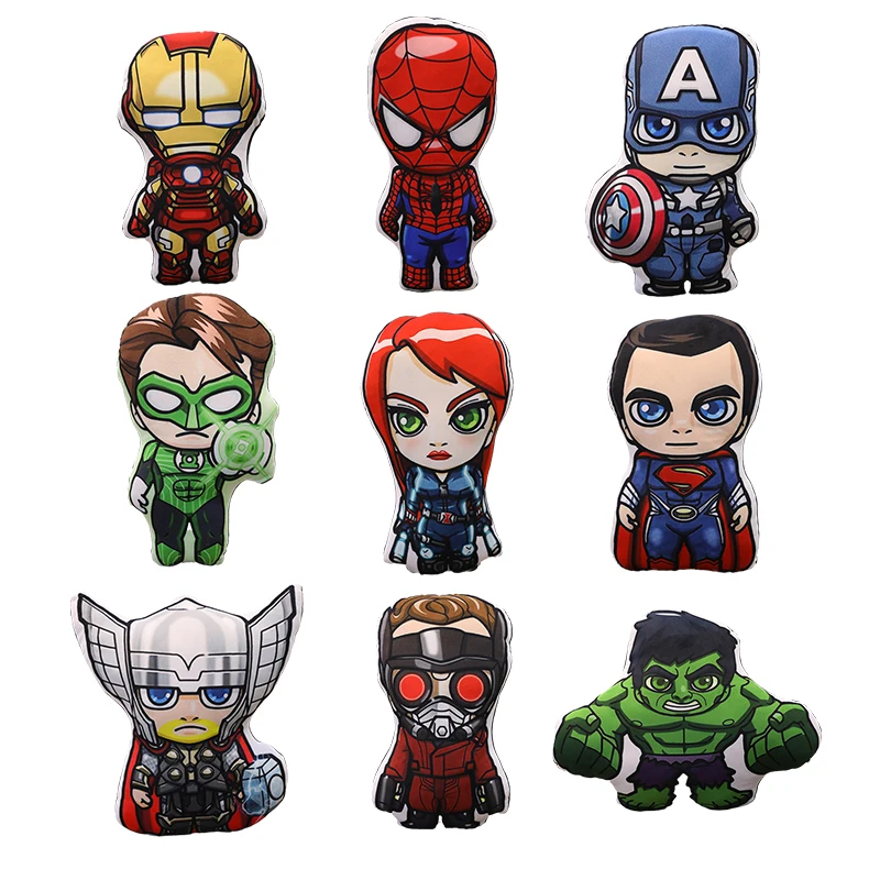 Подушка с героями фильма мстители плюши Человек паук Локи Железный человек