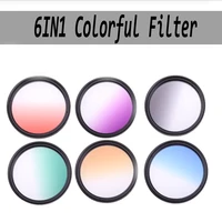 6in1 colorful filter gradient red purple 303740 54346495255586267727782 mm with bag drone camera lens accessories
