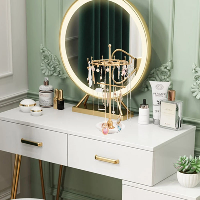 

Jewelry Holder Metal Necklace Holder Jewelry Organizer Display Earring Hanger Tower Jewelry Stand with Base