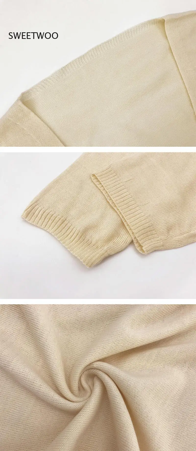 

Autumn and winter ladies coat Korean fashion solid color mid-length lazy large size cardigan jacket knitted sweater