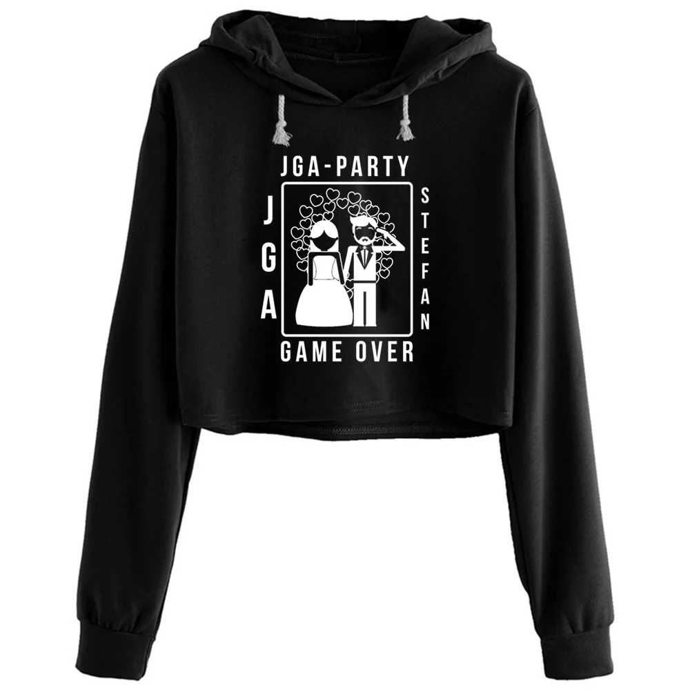 

Game Over Crop Hoodies Women Kpop Korean Y2k Kawaii Pullover For Girls