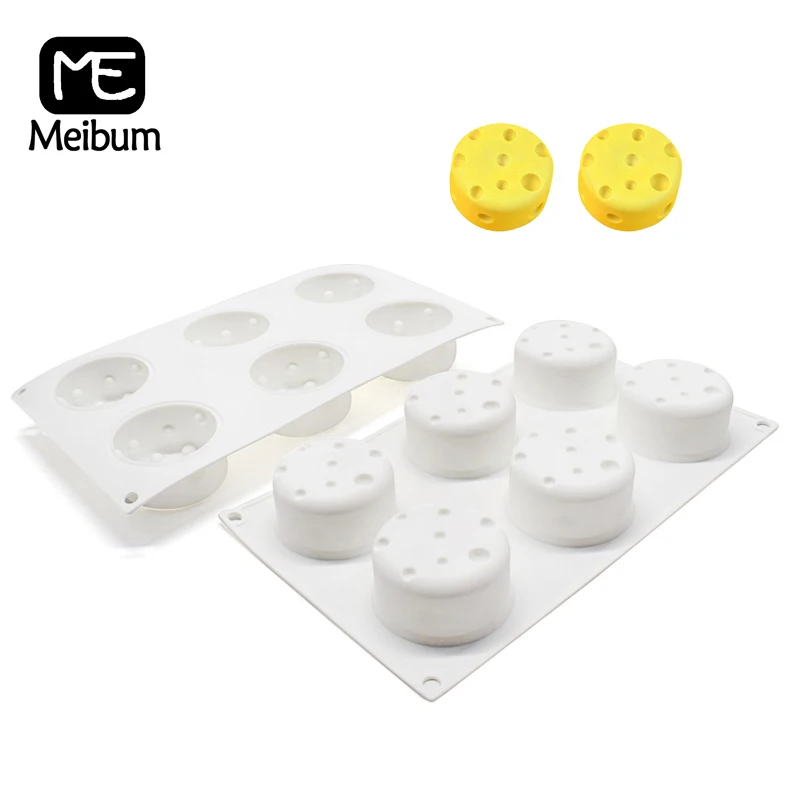 

Round Cheese Shape Cake Mold 6 Cavity French Mousse Dessert Silicone Molds Baking Pan Muffin Pastry Mould Kitchen Tools