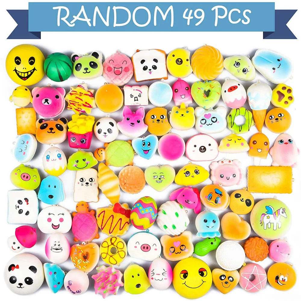 Случайные 50 шт. игрушки-сжималки крем ароматизированный кавайная имитация милый