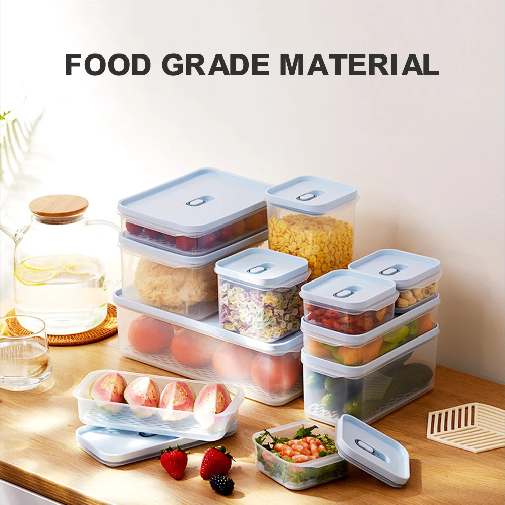 

Large Capacity Plastic Sealed Cans Transparent Food Canister Keep Fresh New Clear Container Kitchen Refrigerator Storage Box