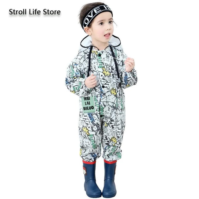 Длинный детский плащ водонепроницаемый костюм дождевик штаны одежда детские