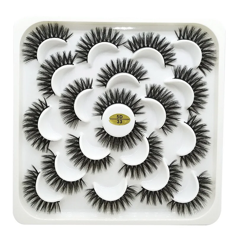 5DN-33 Mink eyelashes 3d mink hair eyelashes10 pairs long makeup 3d faux nature fake lashes extension false eyelashes Wholesale(10P - Цвет: 5DN-33