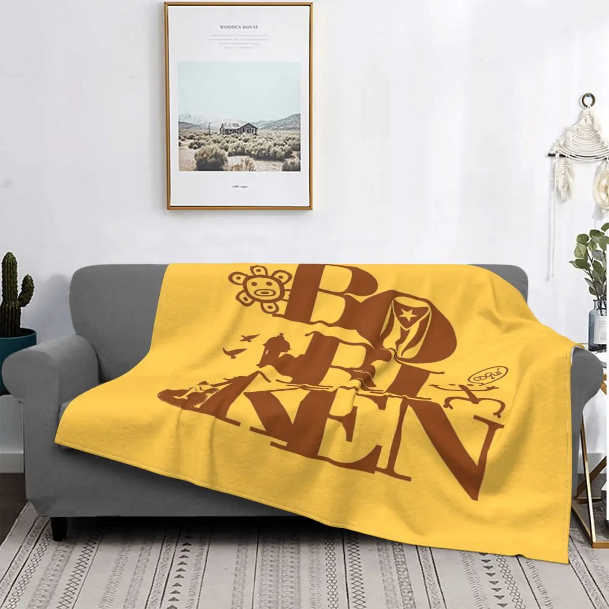 

Puerto Rico Boriken Taino Coqui, colcha para cama a cuadros, manta de muselina a cuadros en el sofá