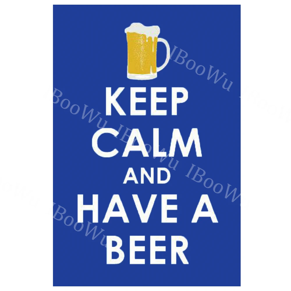 Сохраняйте спокойствие и переносите металлическую жестяную вывеска напиток