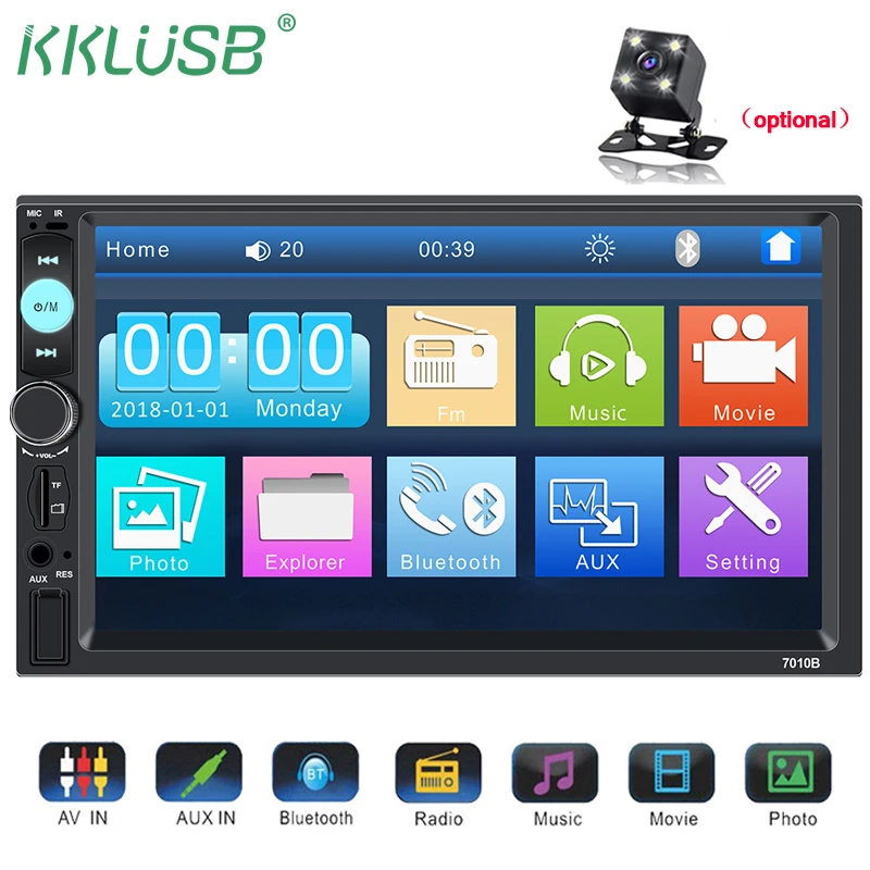 Авторадио 2 Din 7 &quotдюймовый ЖК сенсорный экран автомобильное радио coche usb bluetooth