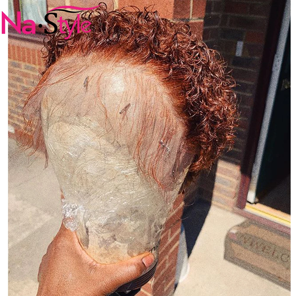 Имбирный парик на сетке спереди цветной 360 полноразмерный человеческие волосы 13x6